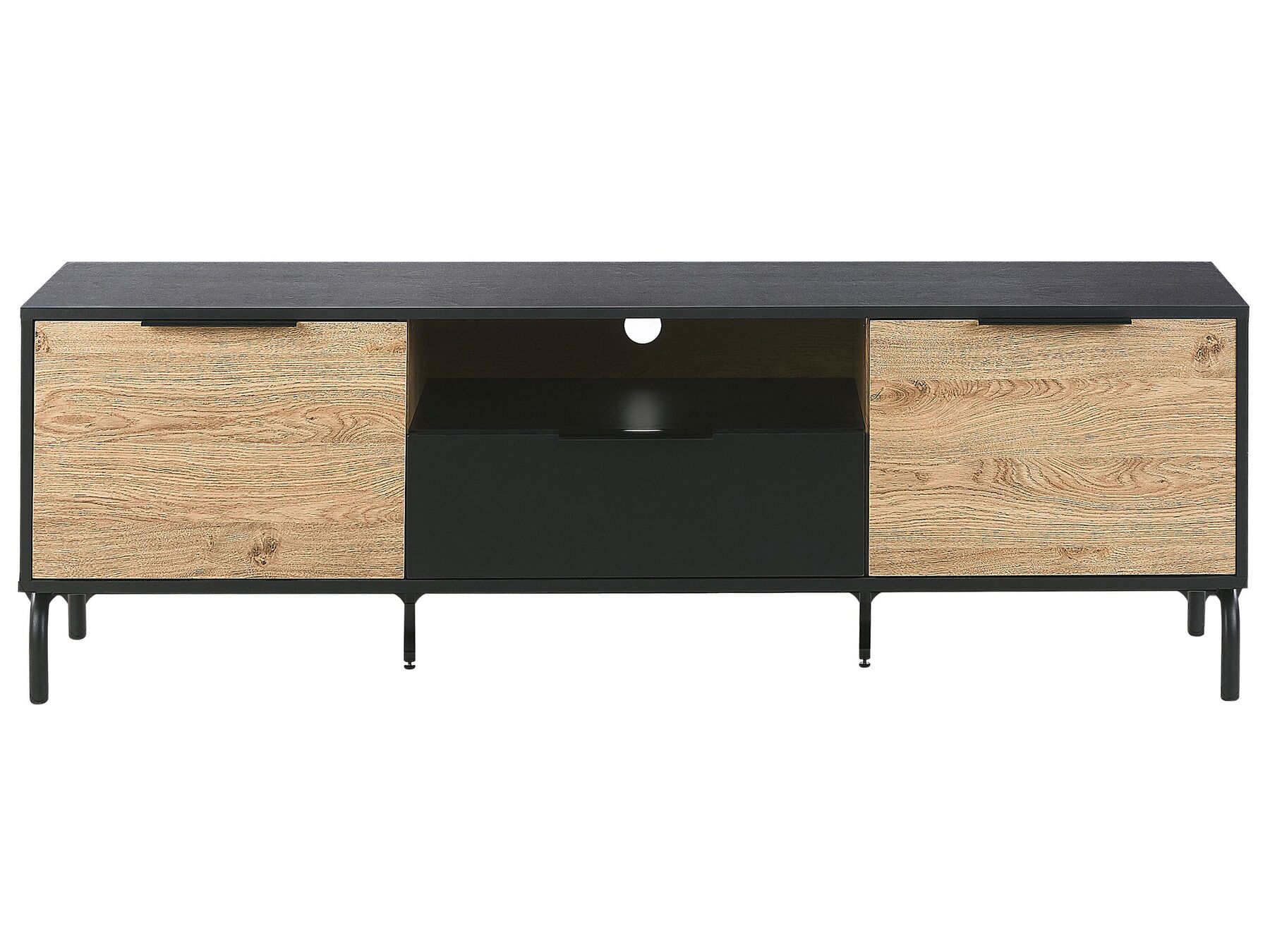 TVMöbel schwarz / heller Holzfarbton ARKLEY Beliani.ch