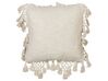 Set of 2 Cotton Cushions with Tassels 45 x 45 cm Beige OLEARIA_914019
