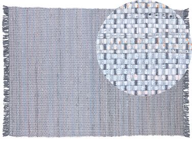 Tappeto grigio rettangolare in cotone fatto a mano - 160x230cm - BESNI