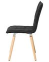 	Conjunto de 2 sillas de comedor de poliéster negro/madera clara BROOKLYN_696371