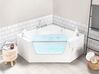 Bañera de hidromasaje esquinera de acrílico blanco/plateado 135 x 135 cm CANTALLA_871089