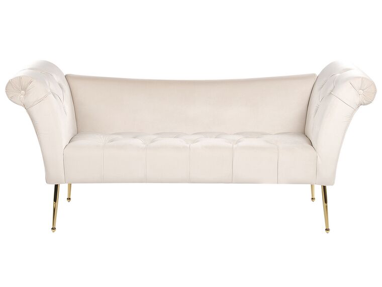 Chaise Lounge velluto beige NANTILLY_883852