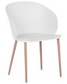 Conjunto de 2 sillas de comedor blanco/madera clara BLAYKEE_783881