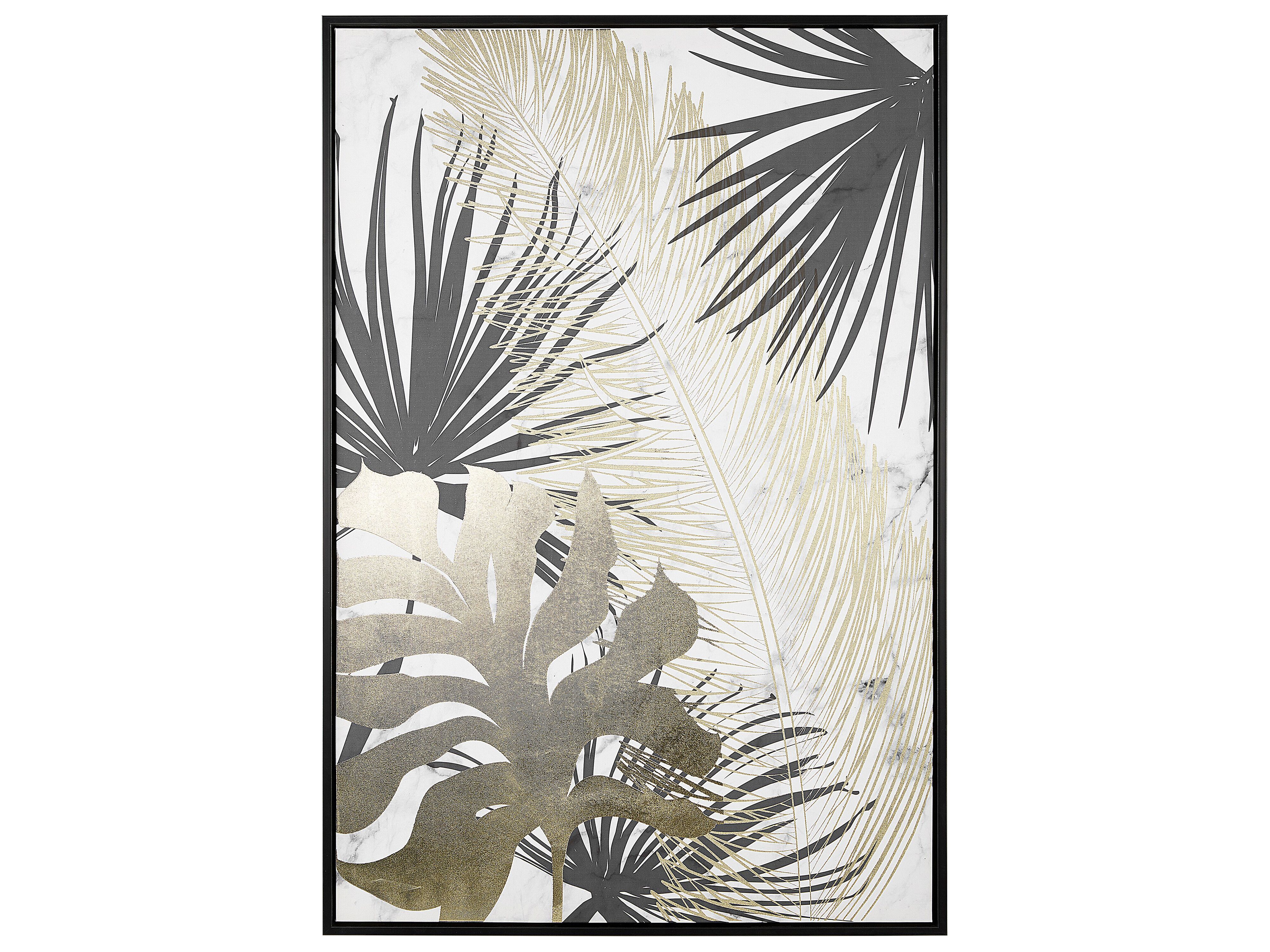Wandbild gold / schwarz Palmenmotiv 63 x 93 cm TIEZZO | Beliani.de