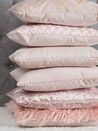 Faux Suede Cushion Lattice Weave 45 x 45 cm Pink TITHONIA_714392