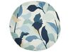 Set of 2 Outdoor Cushions Leaf Pattern ⌀ 40 cm Blue VEGLINO_881526