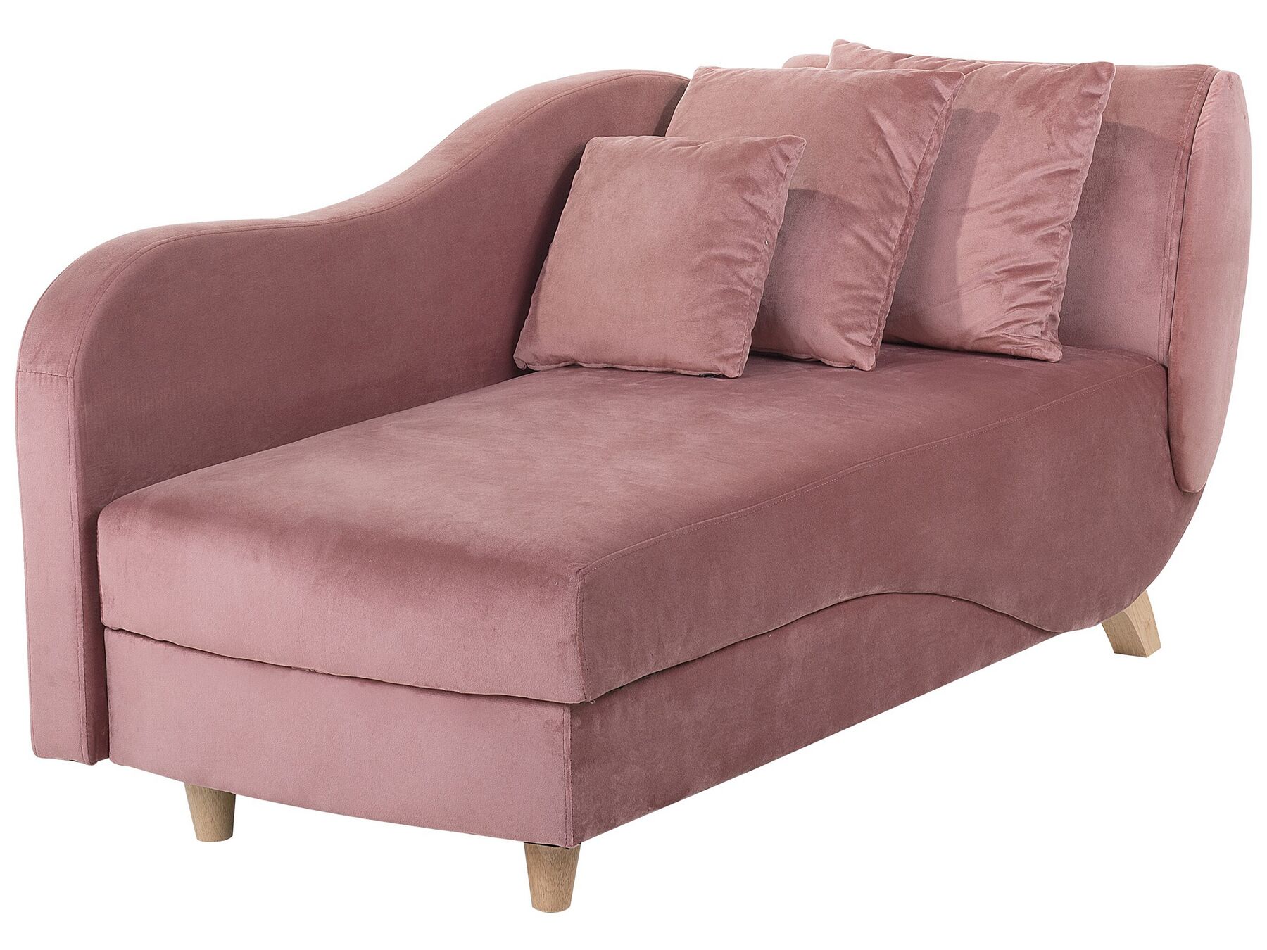Chaiselongue rosa mit Bettkasten rechtsseitig MERI | Beliani.de
