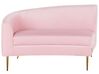4-istuttava sohva sametti kaareva vaaleanpunainen MOSS_810379