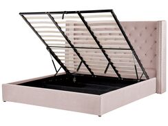 Parisänky sametti säilytystila vaaleanpunainen 180 x 200 cm LUBBON Parisänky sametti säilytystila vaaleanpunainen 180 x 200 cm LUBBON