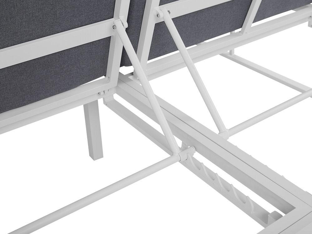 Cama de jardín con dosel blanco/gris PALLANZA | Beliani.es