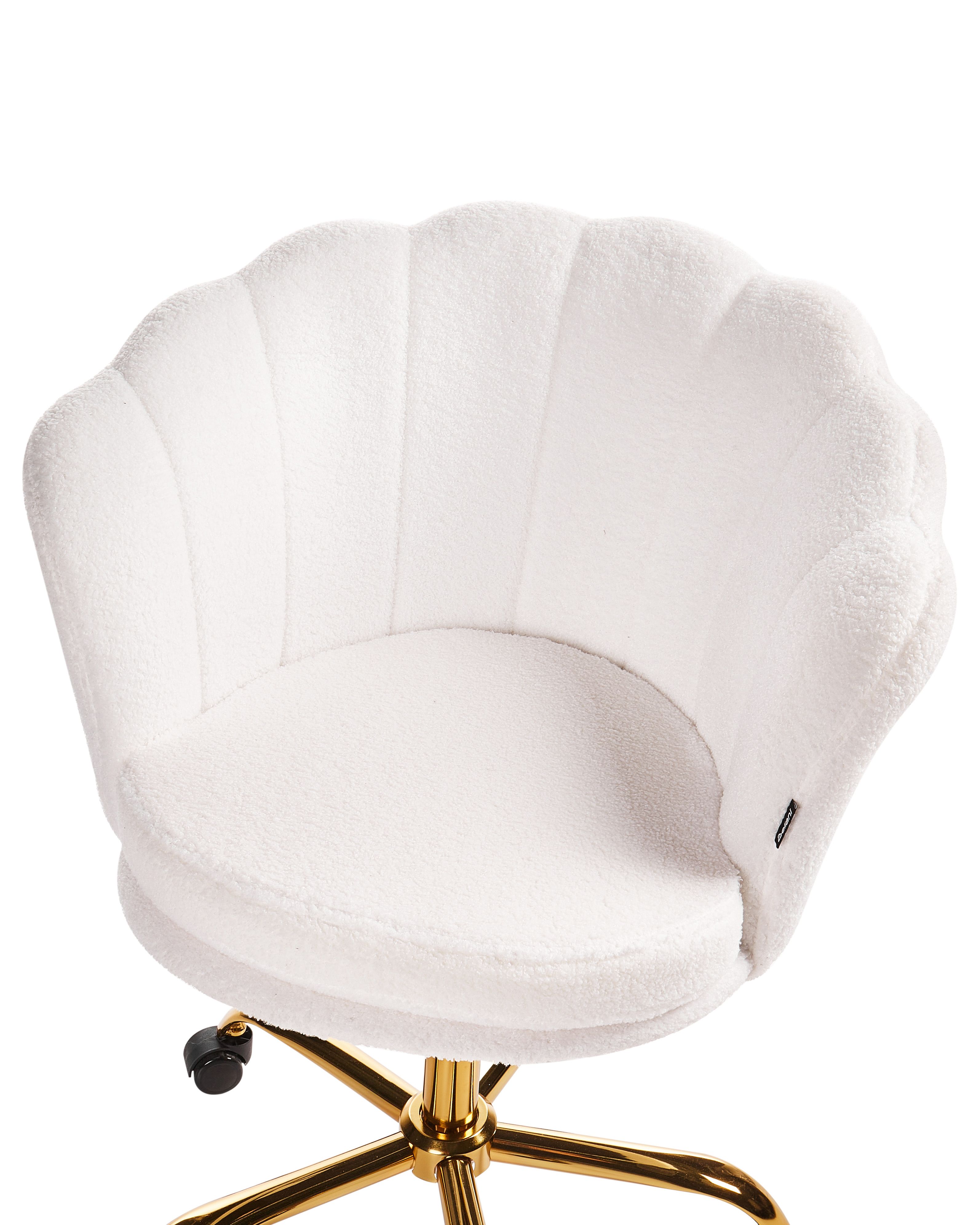 Boucle Desk Chair White MONTICELLO II | Beliani.co.uk