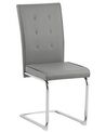 Set of 2 Faux Leather Dining Chairs Grey ROVARD_790112