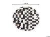 Okrúhly kožený koberec ⌀ 140 cm  čierna/biela BERGAMA_520616