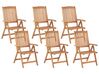 Gartenmöbel Set mit Sonnenschirm (12 Optionen) Akazienholz hellbraun 6-Sitzer JAVA_863840