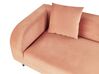 Chaise-longue à esquerda em veludo rosa pêssego LE CRAU_843278