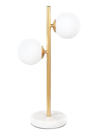 Candeeiro de mesa para 2 lâmpadas em metal dourado 46 cm MEDINA