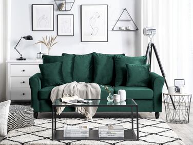 3-seters sofa fløyel mørkegrønn BORNHOLM
