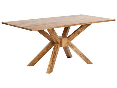 Mesa de comedor de madera de acacia clara 180 x 90 cm HAYES