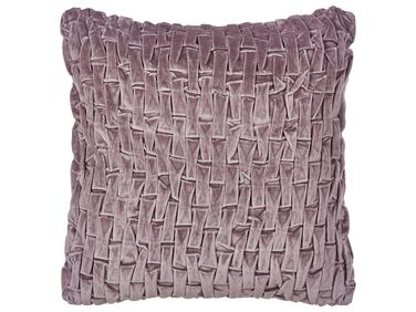 Kudde med veck 45 x 45 cm sammet violett CHIRITA