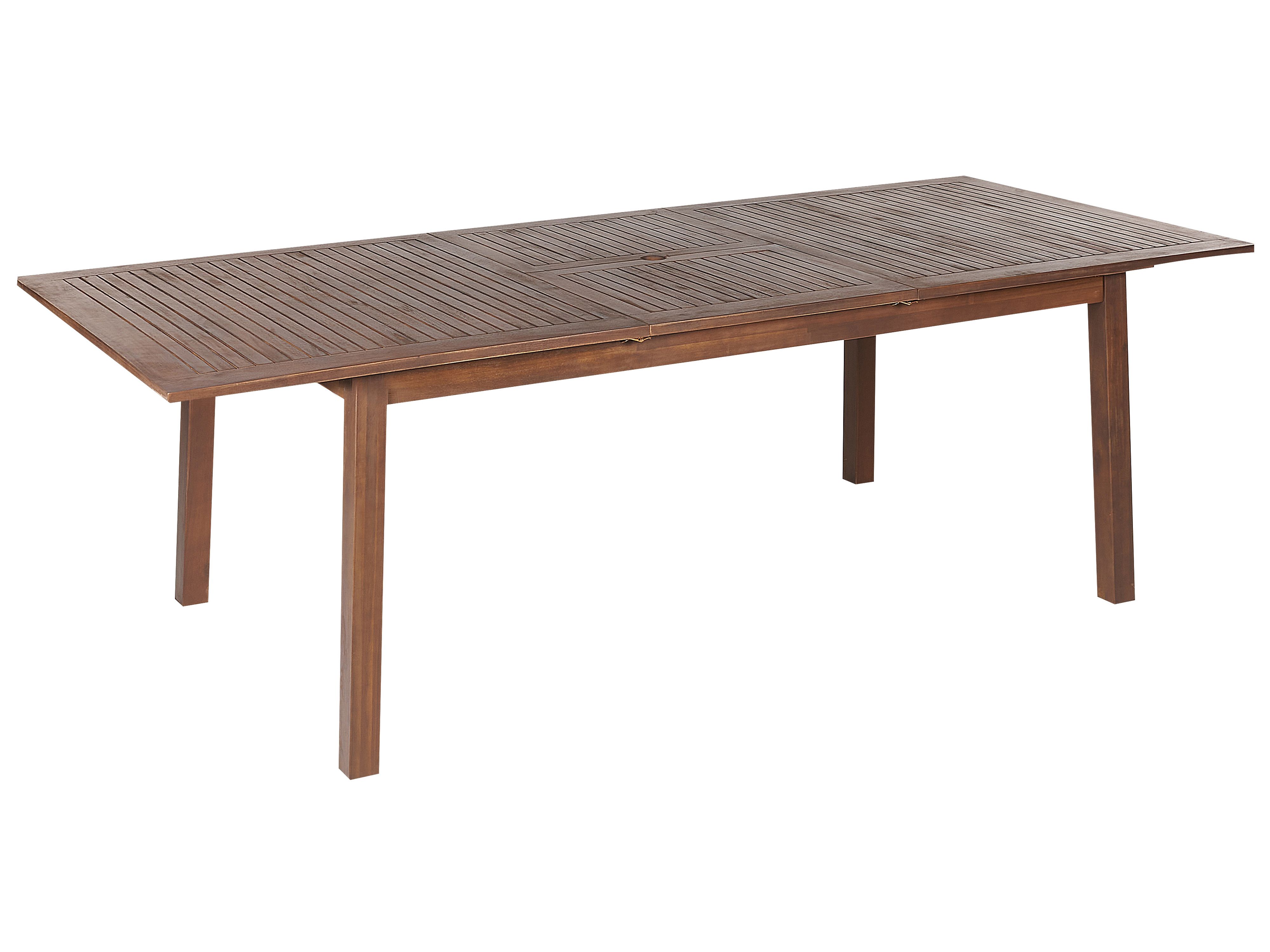 Havebord med udtræk mørkt akacietræ 180/240 x 100 cm CESANA | Beliani.dk