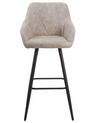 Set of 2 Fabric Bar Chairs Beige DARIEN_724440