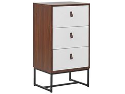 Lipasto 3 laatikkoa tumma puu/valkoinen NUEVA