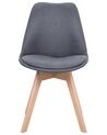 Conjunto de 2 sillas de comedor de poliéster gris grafito/madera clara DAKOTA II_728819