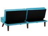 Canapé convertible 3 places en tissu bleu turquoise RONNE_672370