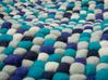 Alfombra de lana violeta/blanco/azul marino 160 x 230 cm AMDO_718668