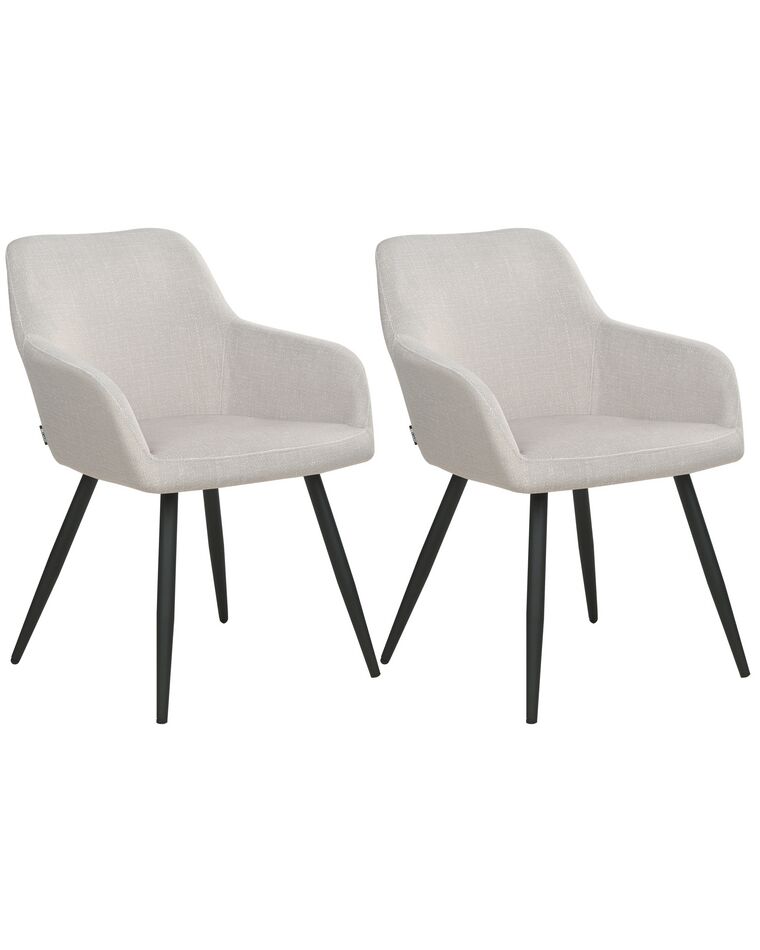 Conjunto de 2 sillas de terciopelo gris pardo CASMALIA_898889