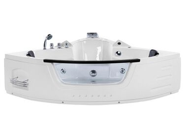 Bañera de hidromasaje LED de acrílico blanco/negro/plateado 198 x 144 cm MARTINICA