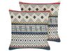 Set of 2 Cotton Cushions Geometric Pattern 50 x 50 cm Multicolour SOUK_831231
