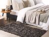 Hnědý shaggy kožený koberec 80x150 cm MUT_220593