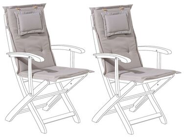 Set of 2 Outdoor Seat/Back Cushions Taupe MAUI