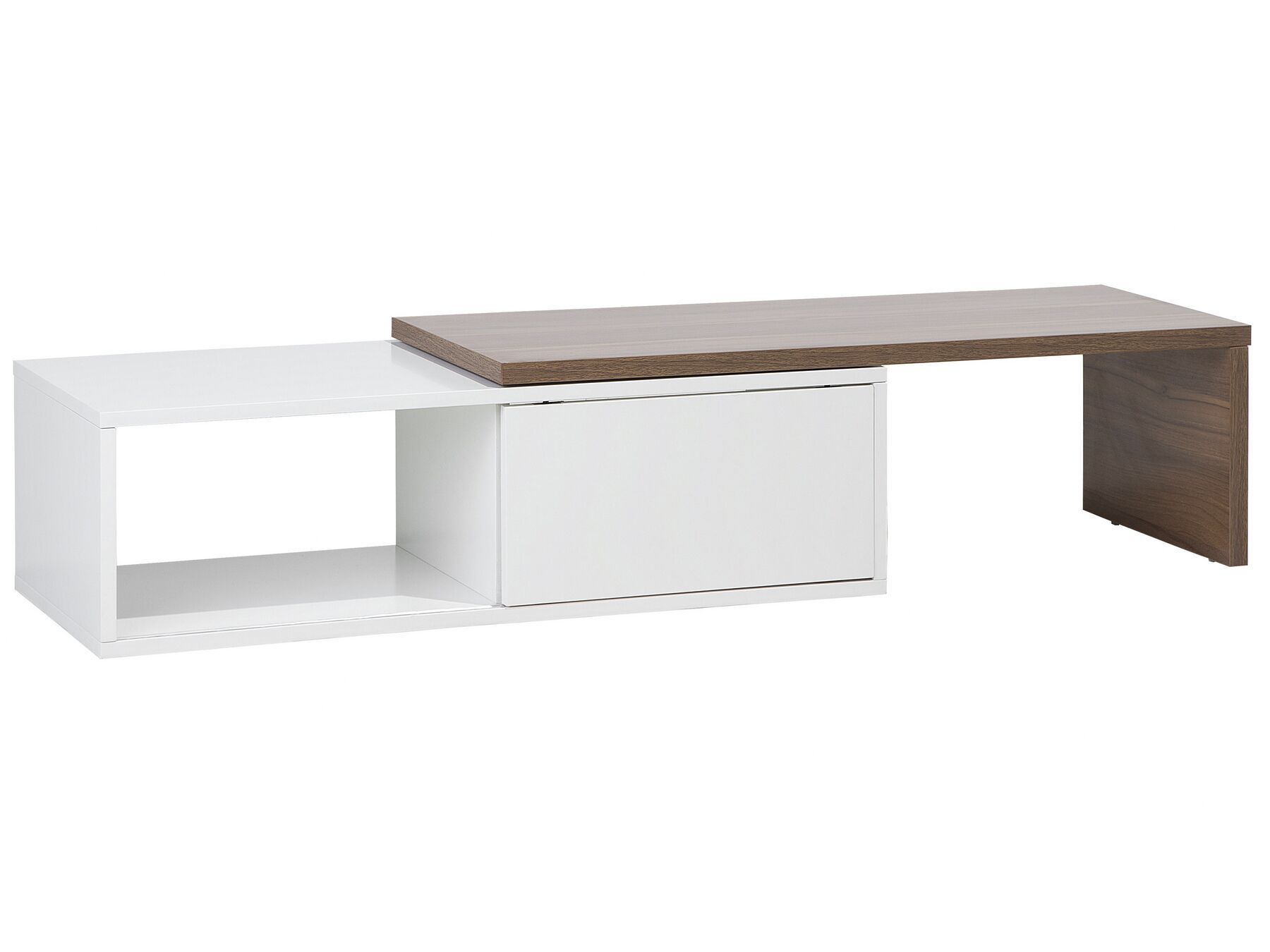 Lowboard TV Furniture White/Light Wood Hue Modern TV Base Cabinet -