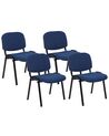 Set di 4 sedie da conferenza tessuto blu CENTRALIA_902561