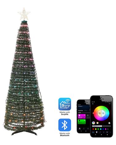 Albero di Natale con luci a LED e App multicolore 160 cm SAARLOQ