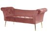 Chaise longue de terciopelo rosa NANTILLY_782086