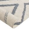 Teppich Baumwolle cremeweiß / blau 160 x 230 cm geometrisches Muster Shaggy MENDERES_842971