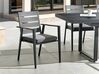 Set di 4 sedie da giardino metallo nero grigio e legno chiaro TAVIANO_841714