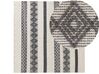 Teppich Wolle beige / grau 200 x 200 cm geometrisches Muster Kurzflor DAVUTLAR_830889
