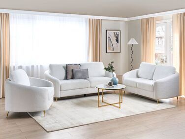Boucle Living Room Set White TROSA