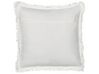 Set of 2 Cotton Cushions Floral Motif 45 x 45 cm White and Grey LIVISTONA_892900