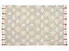 Teppich Baumwolle beige / orange 140 x 200 cm geometrisches Muster Kurzflor HAJIPUR_848807