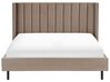 Zamatová posteľ 180 x 200 cm sivobéžová VILLETTE_832654