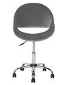 Velvet Armless Desk Chair Grey SELMA_716783