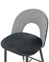 Zestaw 2 krzeseł barowych welurowy czarno-biały FALTON_871416