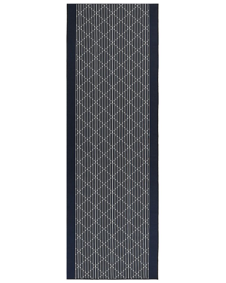 Teppich marineblau 80 x 240 cm geometrisches Muster Kurzflor CHARVAD_831718