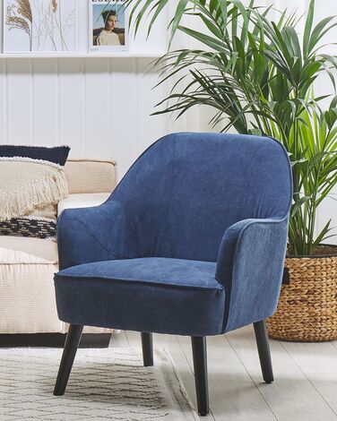 Fabric Armchair Navy Blue LOKEN