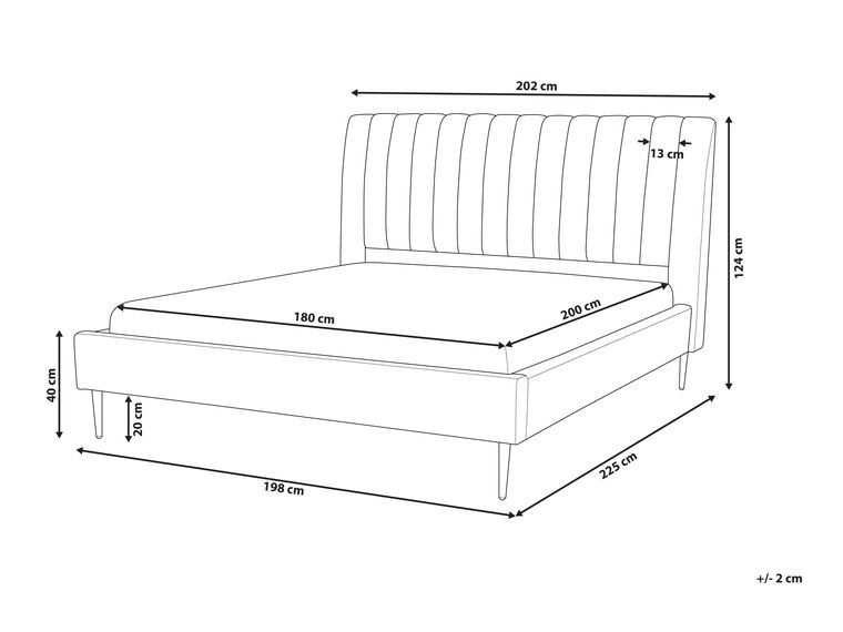 Velvet EU Super King Size Bed Grey MARVILLE Beliani.co.uk